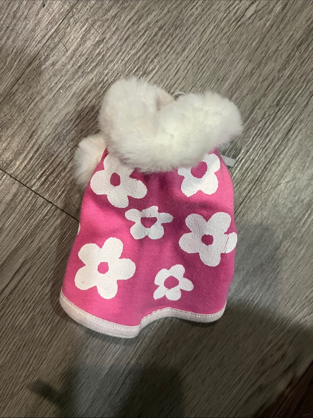 Pink Floral Faux-Fur Trim Kids Hat